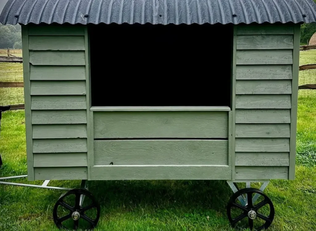 garden log store shepherd hut style