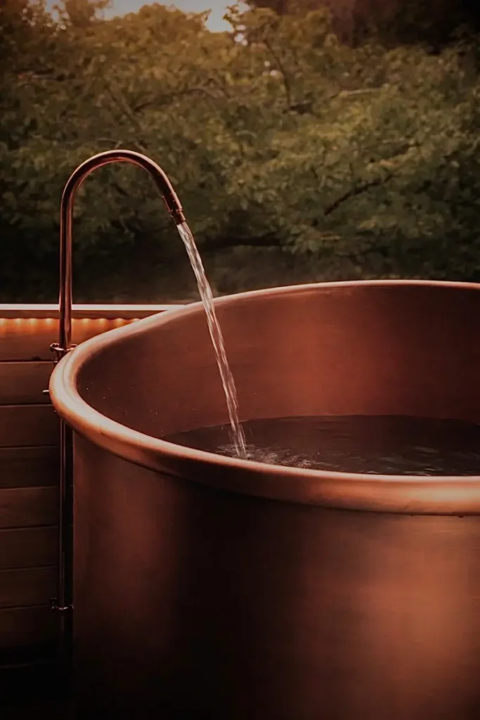 luxury sauna hut for sale copper plunge pool