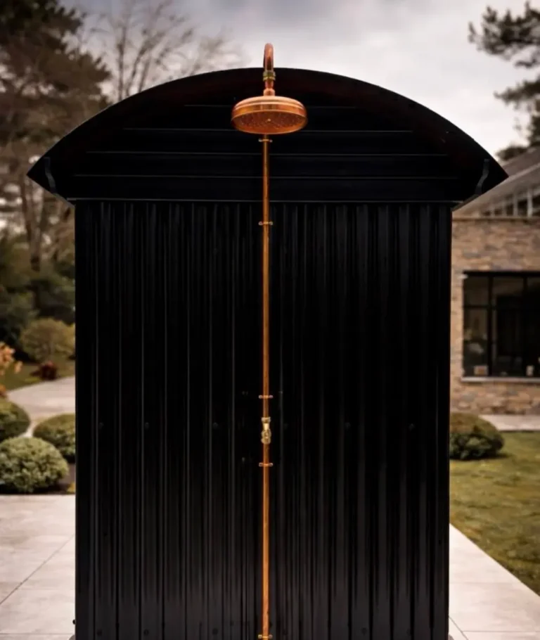 outdoor copper cold shower for sauna